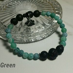 Lava Rock and Agate Bracelet